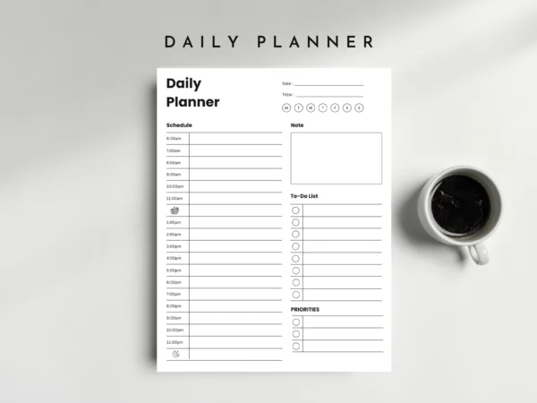 Printable - Fillable Daily Planner | A4 & A5 PDF Templates | Instant Download