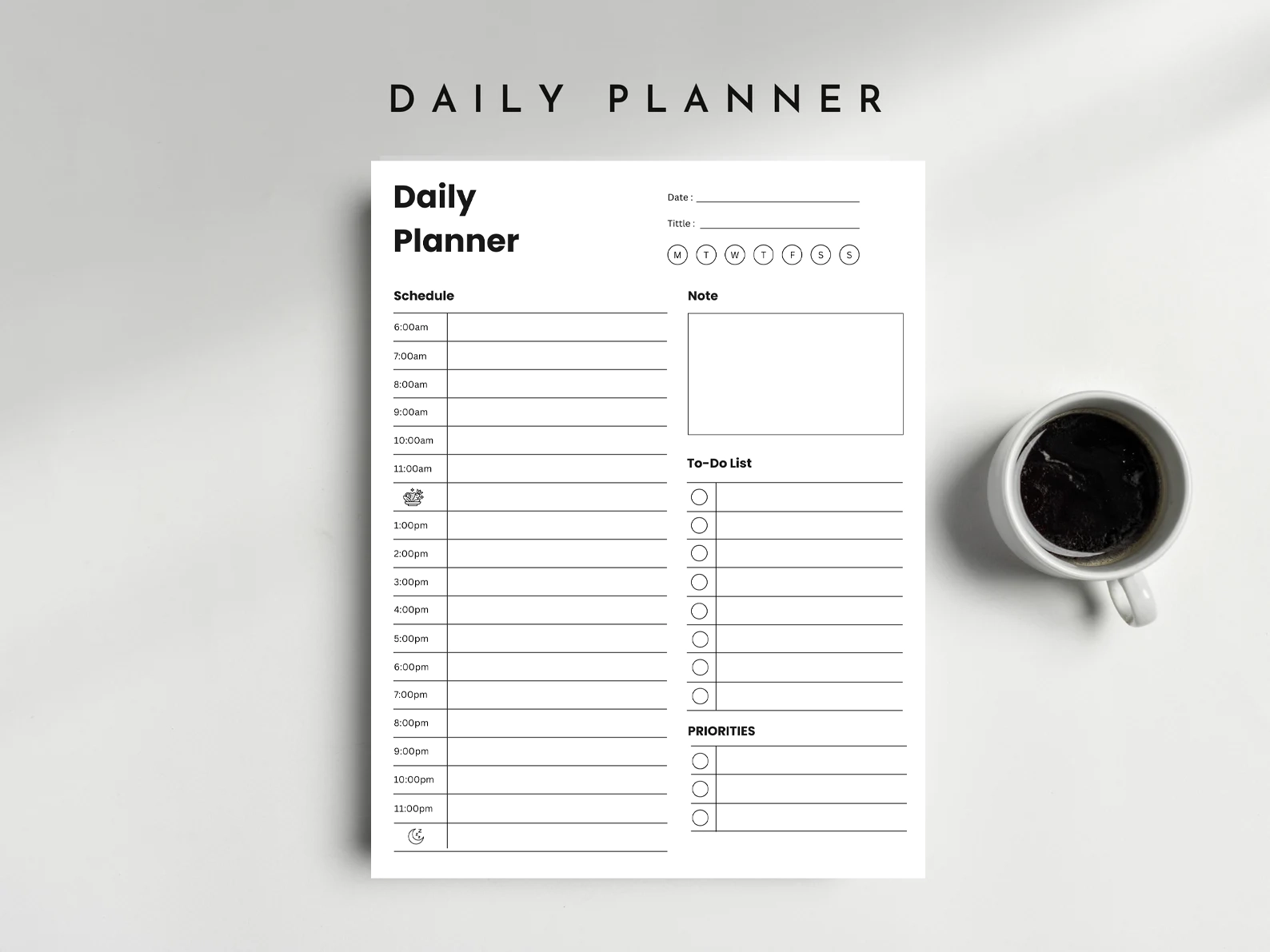 Printable - Fillable Daily Planner | A4 & A5 PDF Templates | Instant Download 1 Printable - Fillable Daily Planner | A4 & A5 PDF Templates | Instant Download