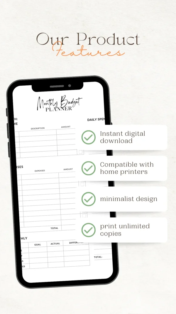 Clean and Simple Printable Monthly Budget Planner - Image 3