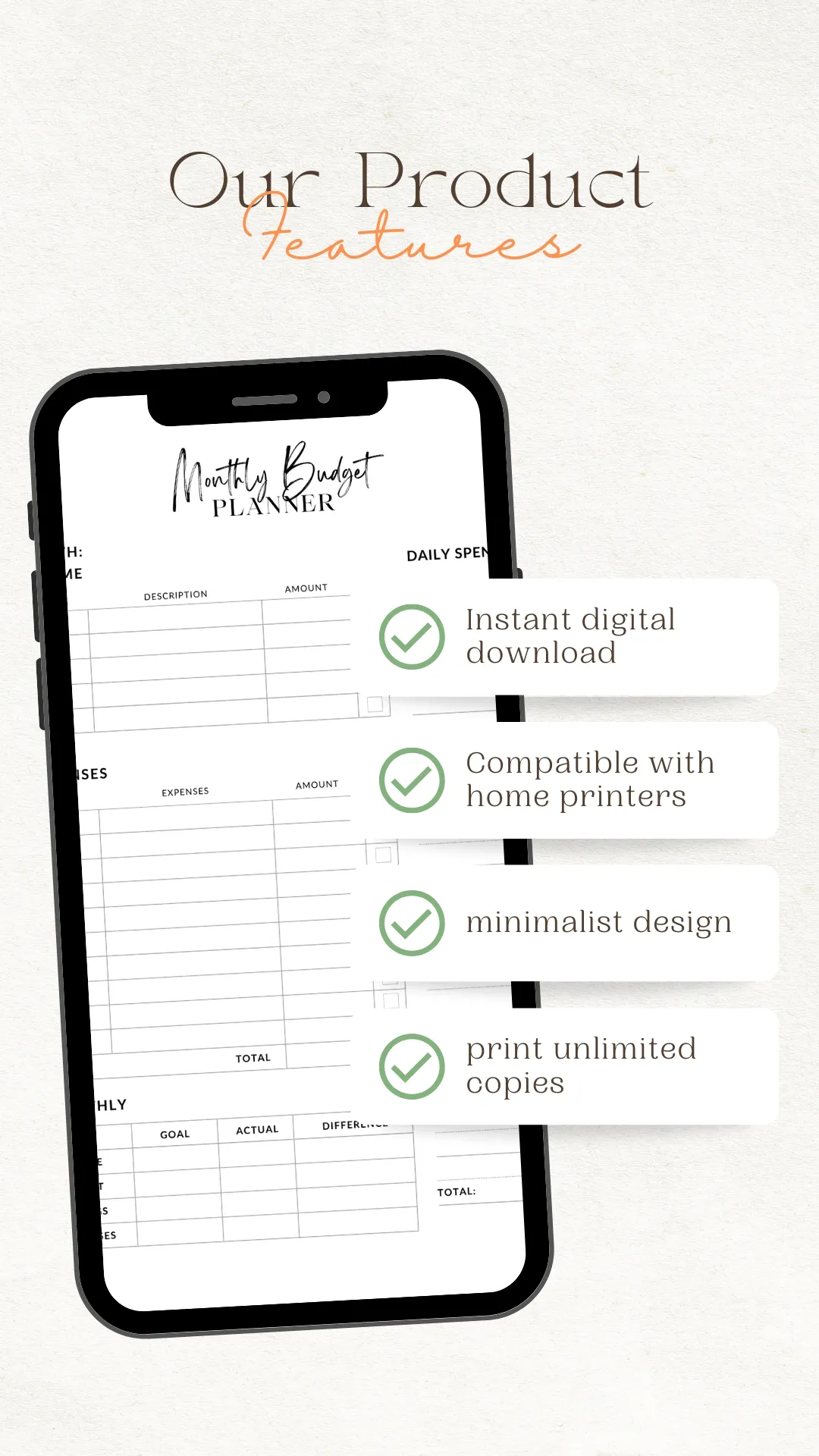 Clean and Simple Printable Monthly Budget Planner 3 Clean and Simple Printable Monthly Budget Planner - Image 3