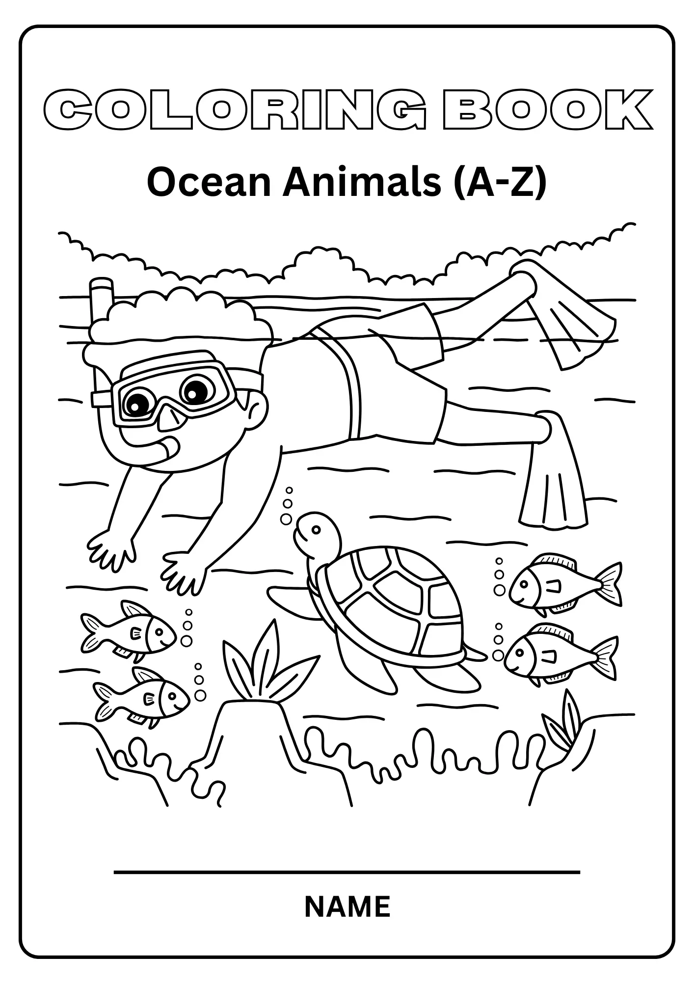 Sea Animals Coloring Book Print Ready 4 Sea Animals Coloring Book Print Ready - Image 4